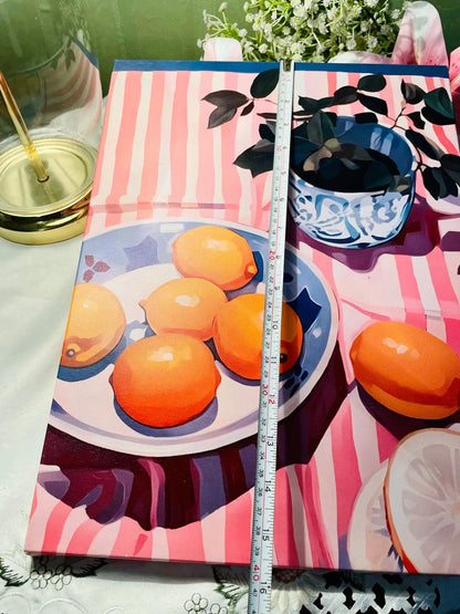 Modern Citrus Still Life Canvas Wall Art Approx. 40 cm 15.5 inches