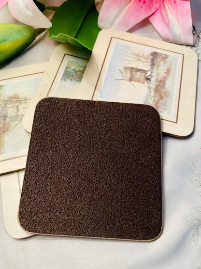 Set of 5 Vintage Windmill Scenic Coasters Approx. 10 cm