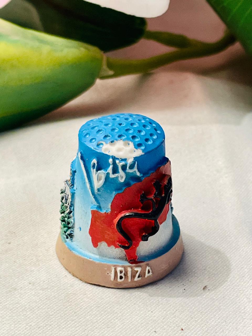 Santa Eulària Ibiza Landmark Souvenir Thimble Approx. 3.5 cm