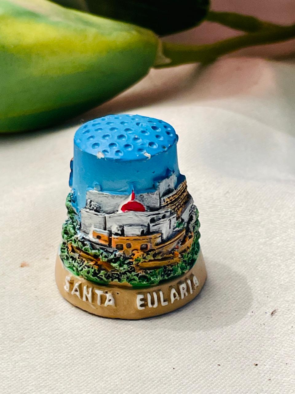 Santa Eulària Ibiza Landmark Souvenir Thimble Approx. 3.5 cm