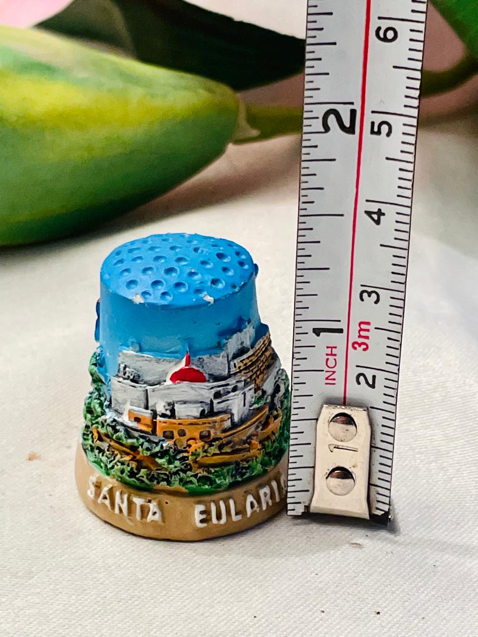 Santa Eulària Ibiza Landmark Souvenir Thimble Approx. 3.5 cm