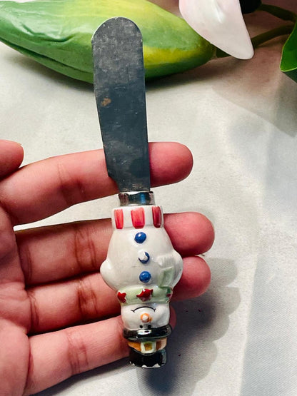 Ceramic Snowman Butter Spreader Knife Approx. 11 cm