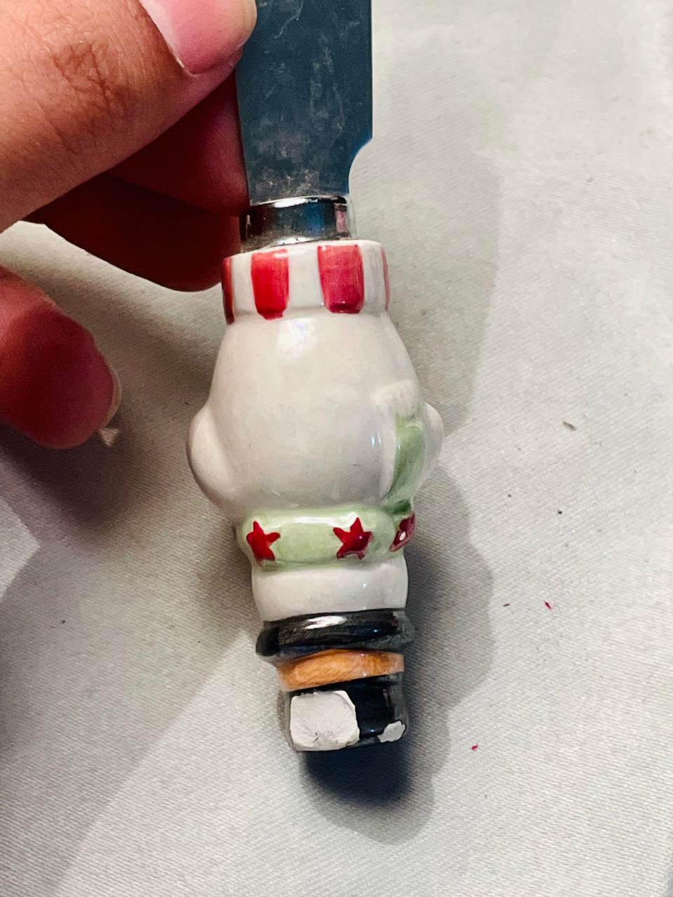 Ceramic Snowman Butter Spreader Knife Approx. 11 cm