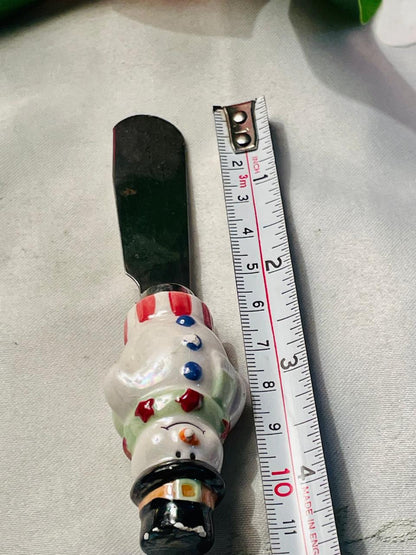 Ceramic Snowman Butter Spreader Knife Approx. 11 cm