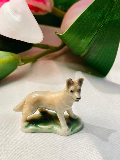 Miniature Tan Dog Figurine Approx. 5 cm