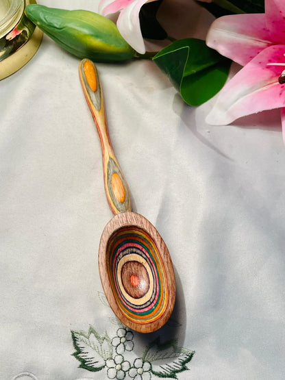 Hand-Painted Wooden Folk Art Spoon Approx. 22 cm
