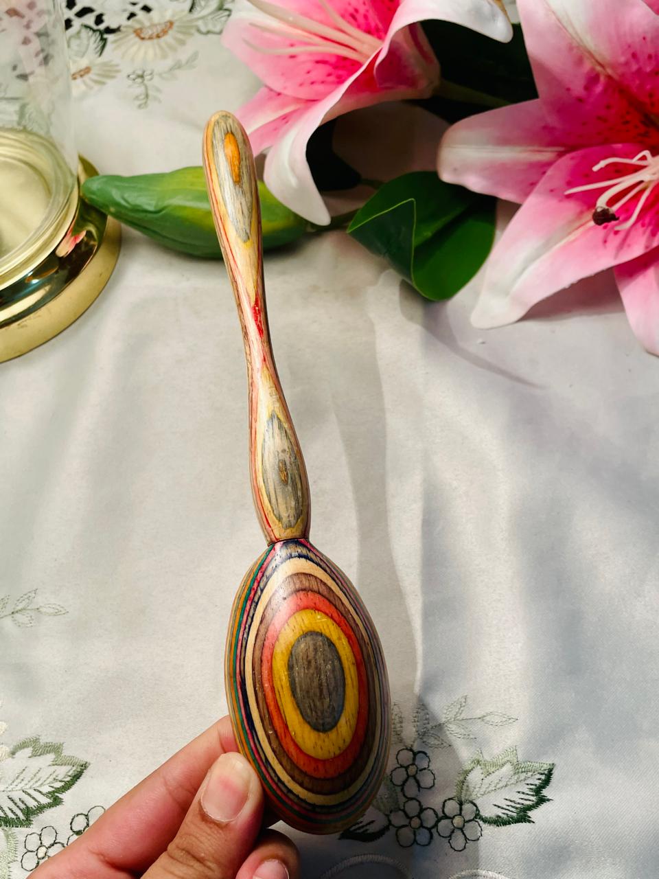 Hand-Painted Wooden Folk Art Spoon Approx. 22 cm