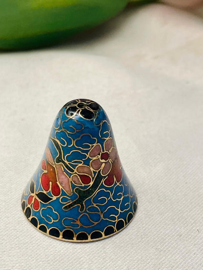 Blue Floral Cloisonné-Style Thimble Approx. 3.5 cm