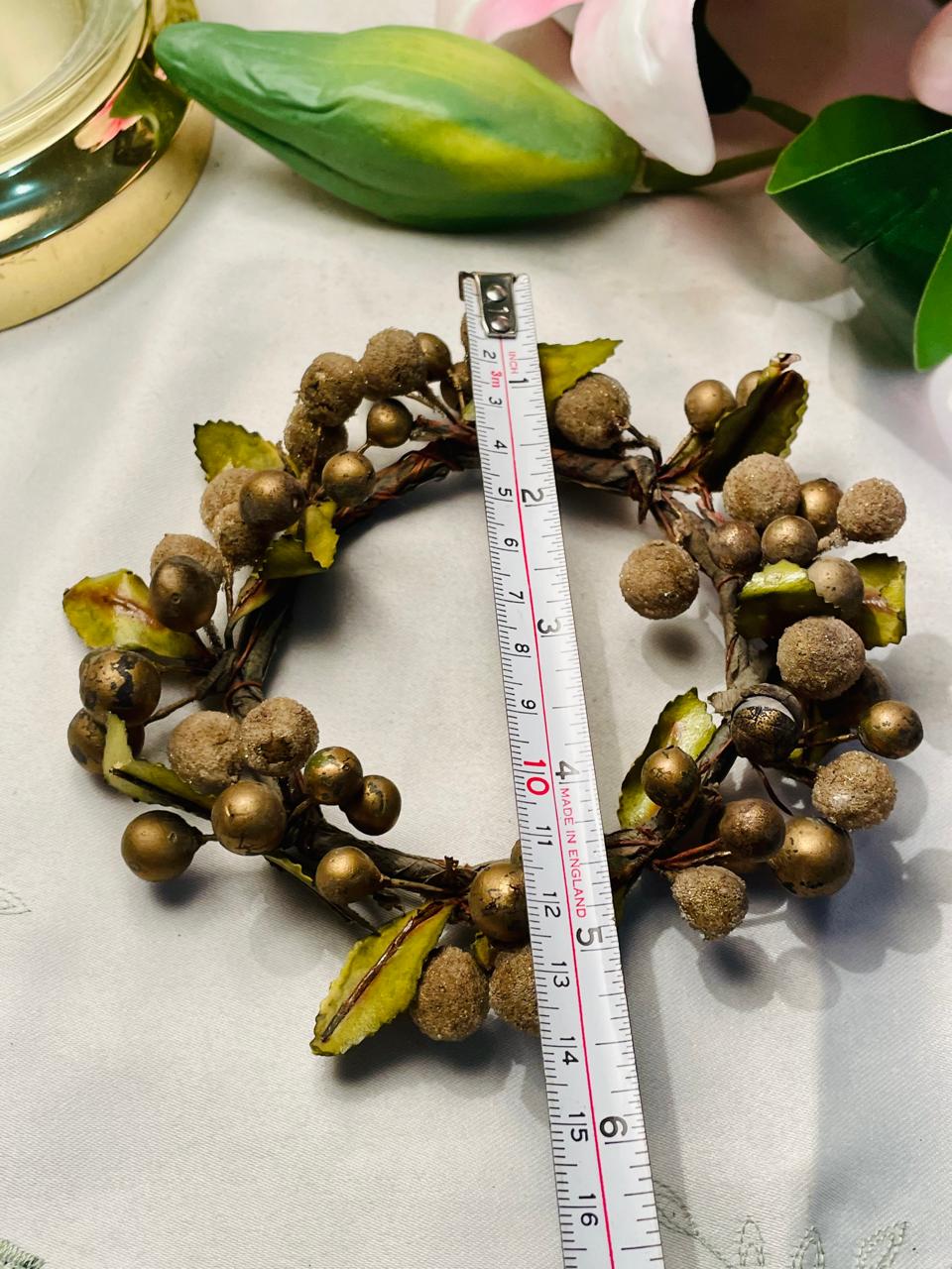 Rustic Berry & Leaf Mini Wreath Ornament Approx. 14 cm