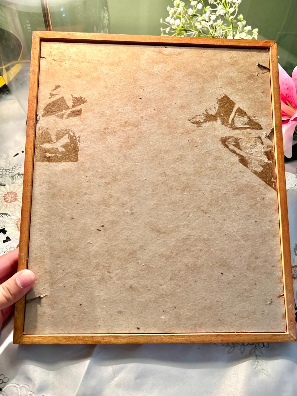 Vintage Botanical Rose Framed Art Approx. 31 cm