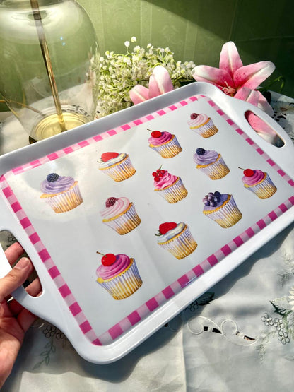 Cupcake Print Serving Tray – Approx. 48 cm