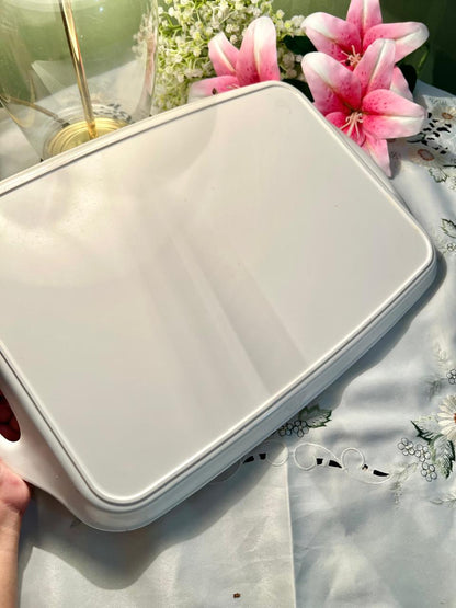 Cat & Floral Print Serving Tray – Approx. 49 cm