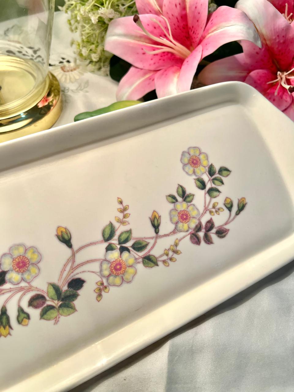 Marks Spencer Floral Rectangular Serving Dish – Approx. 37 cm
