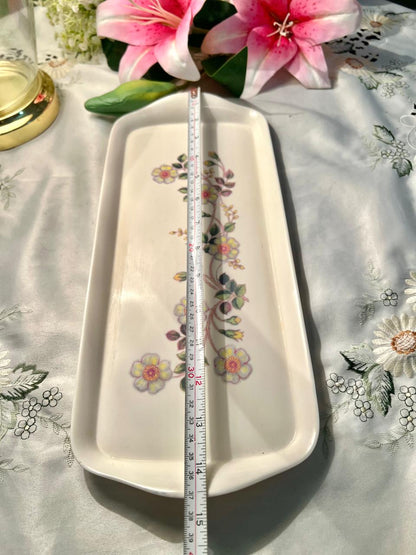 Marks Spencer Floral Rectangular Serving Dish – Approx. 37 cm