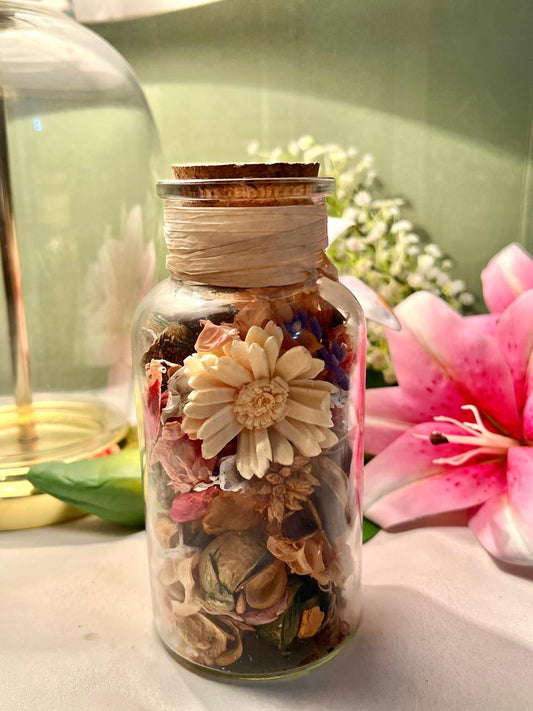 Clear Crystal Potpourri Jar with Cork Lid 6.5"