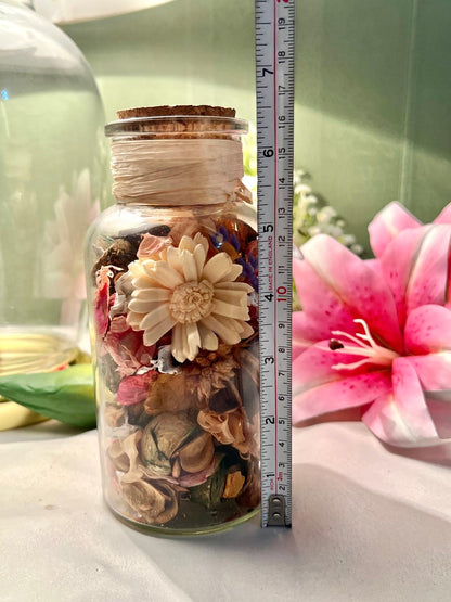 Clear Crystal Potpourri Jar with Cork Lid 6.5"