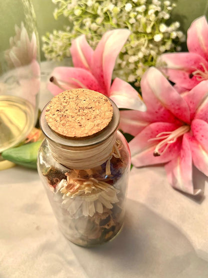 Clear Crystal Potpourri Jar with Cork Lid 6.5"