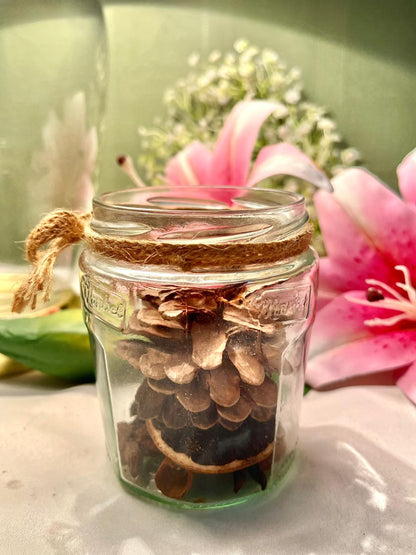 Clear Crystal Pinecone Decor Jar 4"