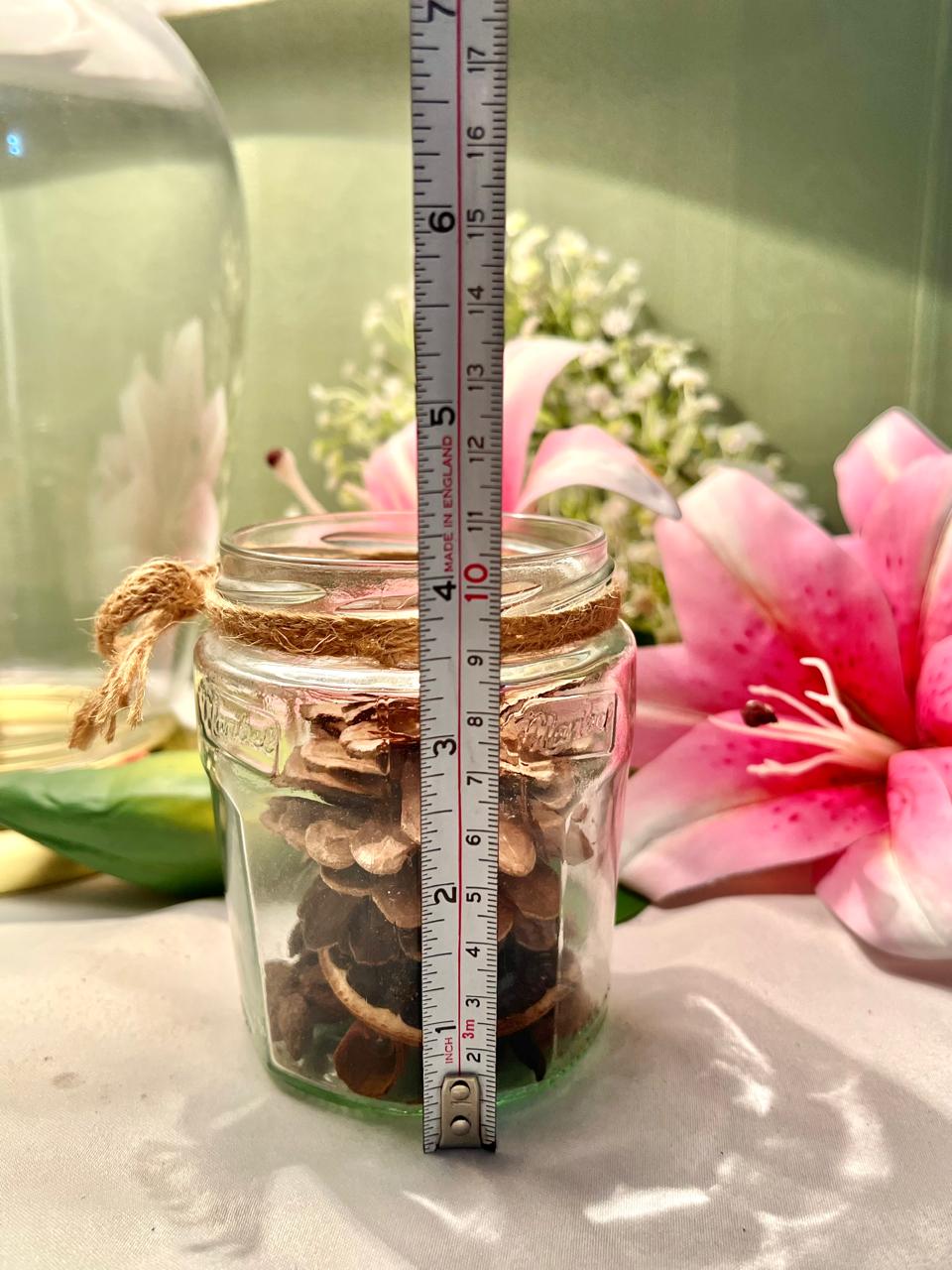 Clear Crystal Pinecone Decor Jar 4"