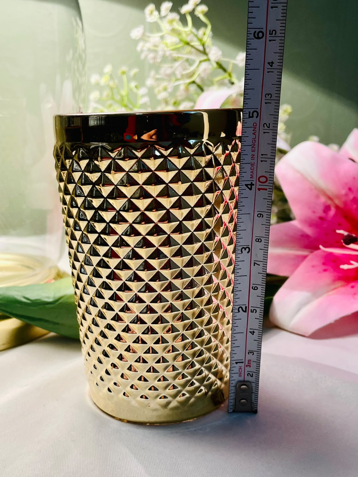 Gold Textured Decorative Holder 5"