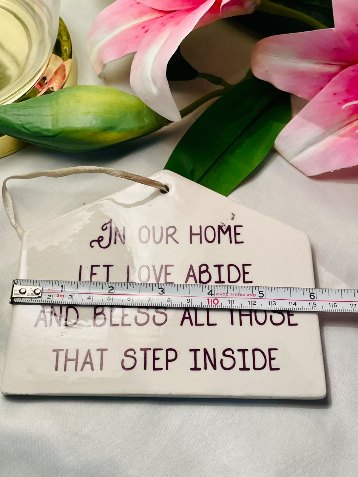 White Home Blessing Wall Plaque 6.5"