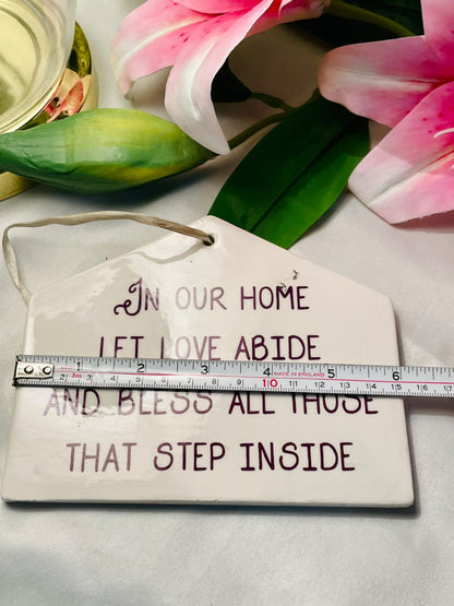 White Home Blessing Wall Plaque 6.5"