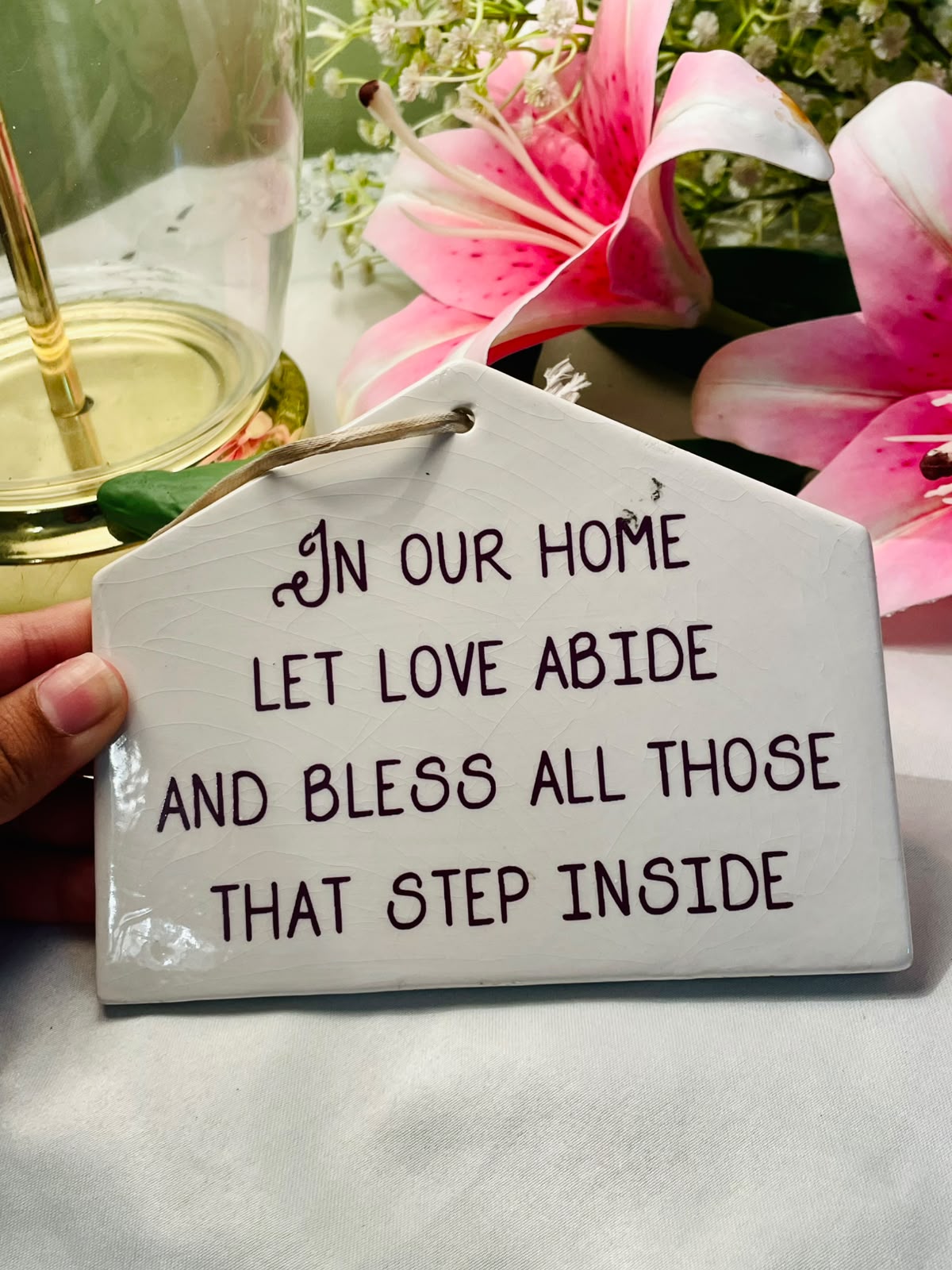 White Home Blessing Wall Plaque 6.5"