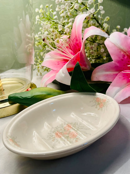 Hadda Fine Bone China Floral Soap Dish 6"