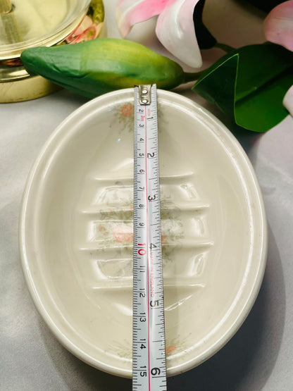 Hadda Fine Bone China Floral Soap Dish 6"