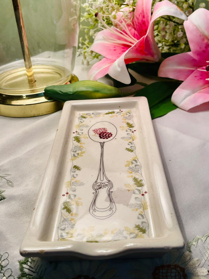 Laura Ashley Home Floral Spoon Ceramic Tray 9"