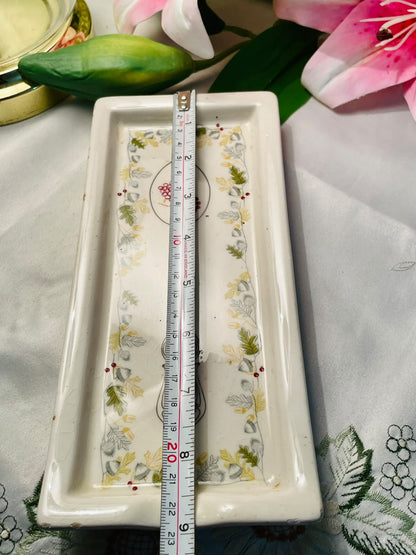 Laura Ashley Home Floral Spoon Ceramic Tray 9"