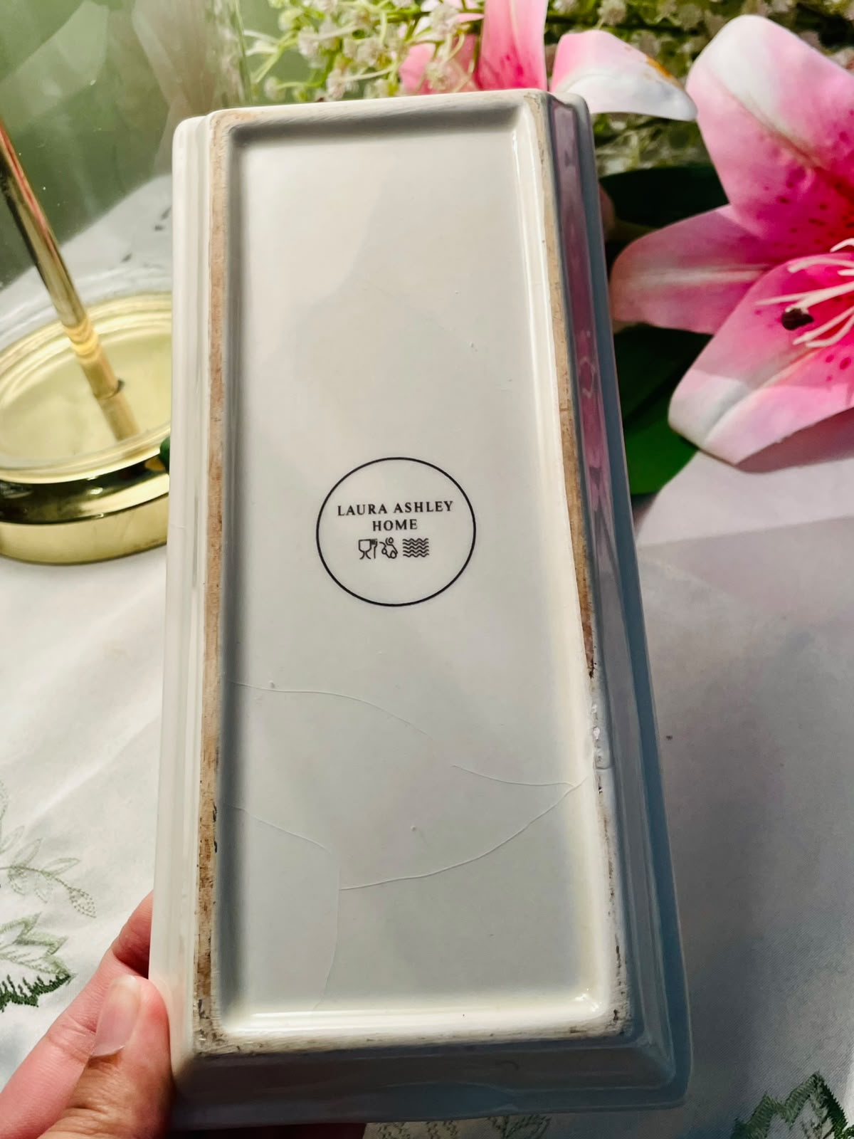 Laura Ashley Home Floral Spoon Ceramic Tray 9"