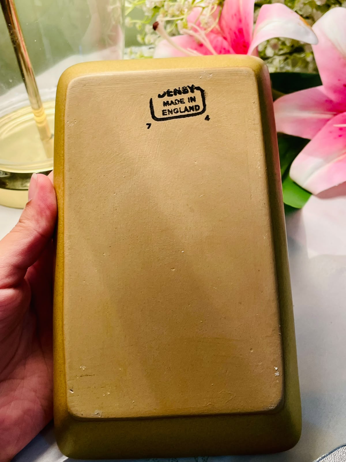 Denby Mustard Brown Ceramic Serving Dish 8"