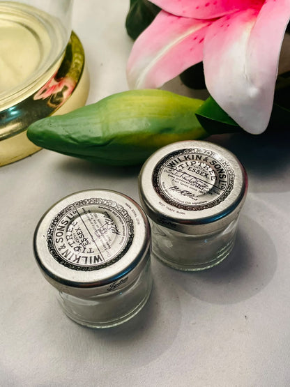 Wilkin & Sons Tiptree Clear Crystal Mini Jars Set of 2 2.25"