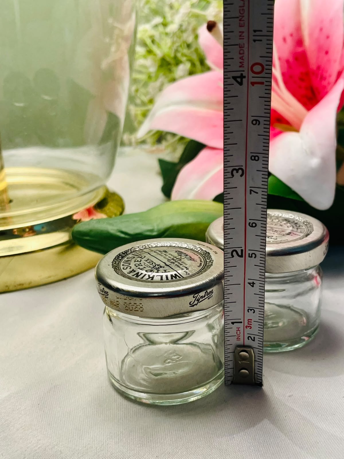 Wilkin & Sons Tiptree Clear Crystal Mini Jars Set of 2 2.25"