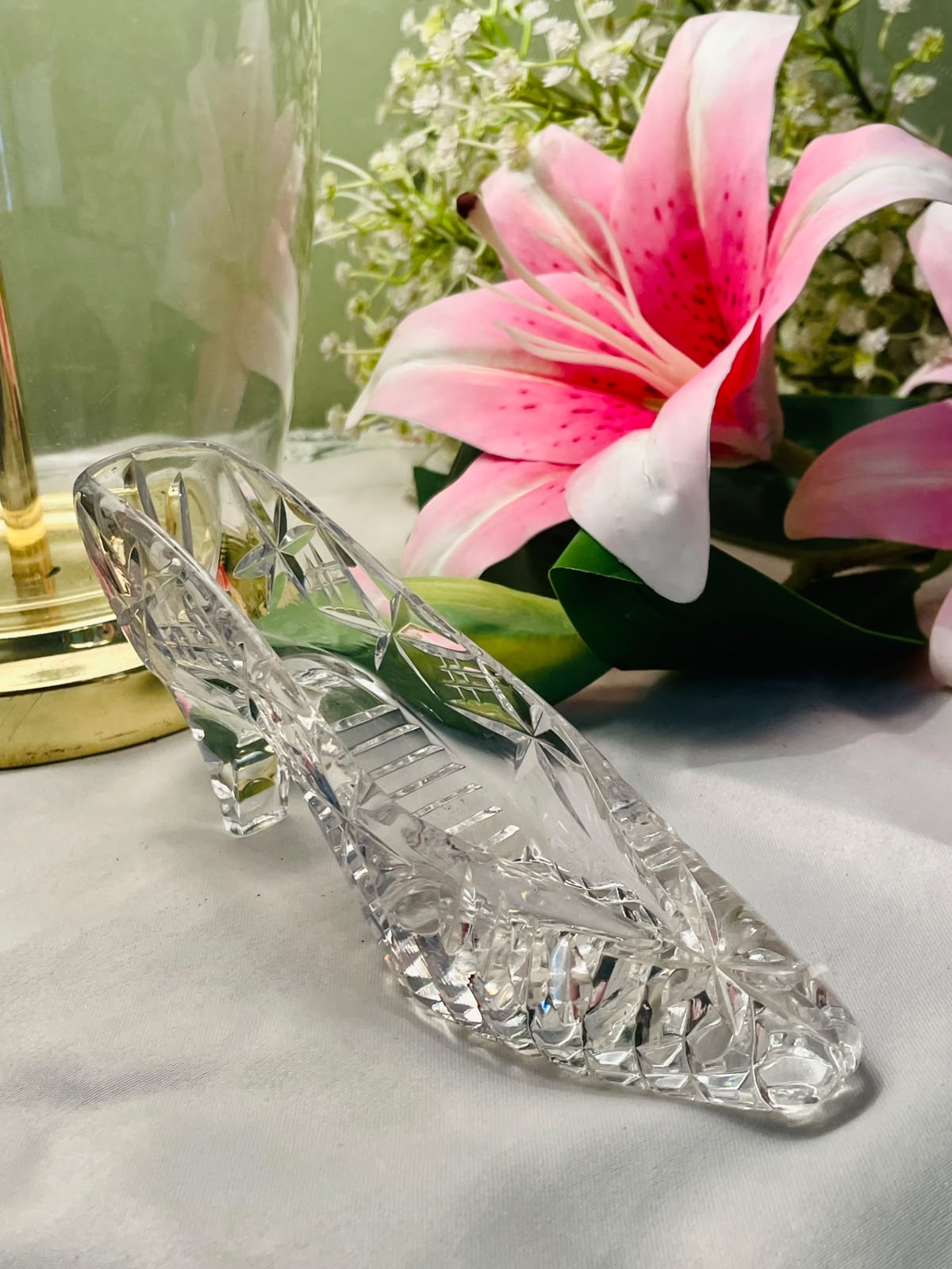 Clear Crystal High Heel Shoe Decor 7.5"