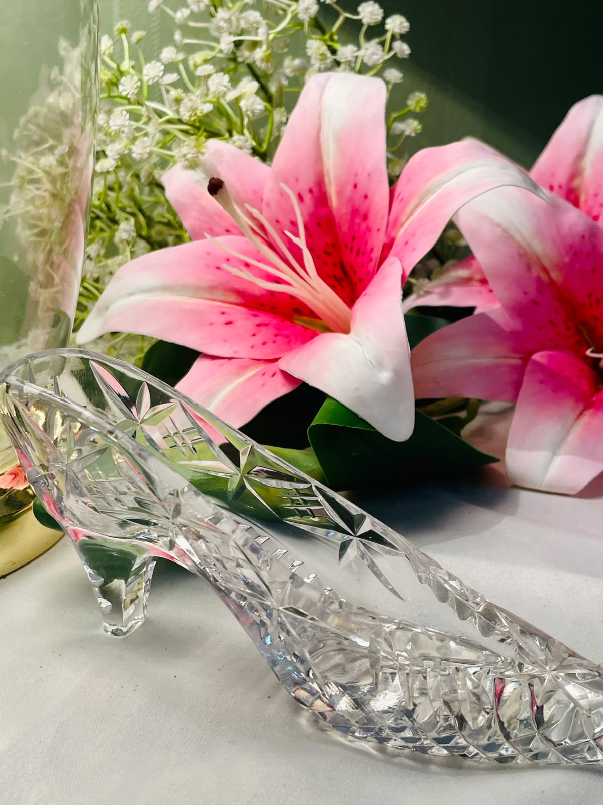 Clear Crystal High Heel Shoe Decor 7.5"