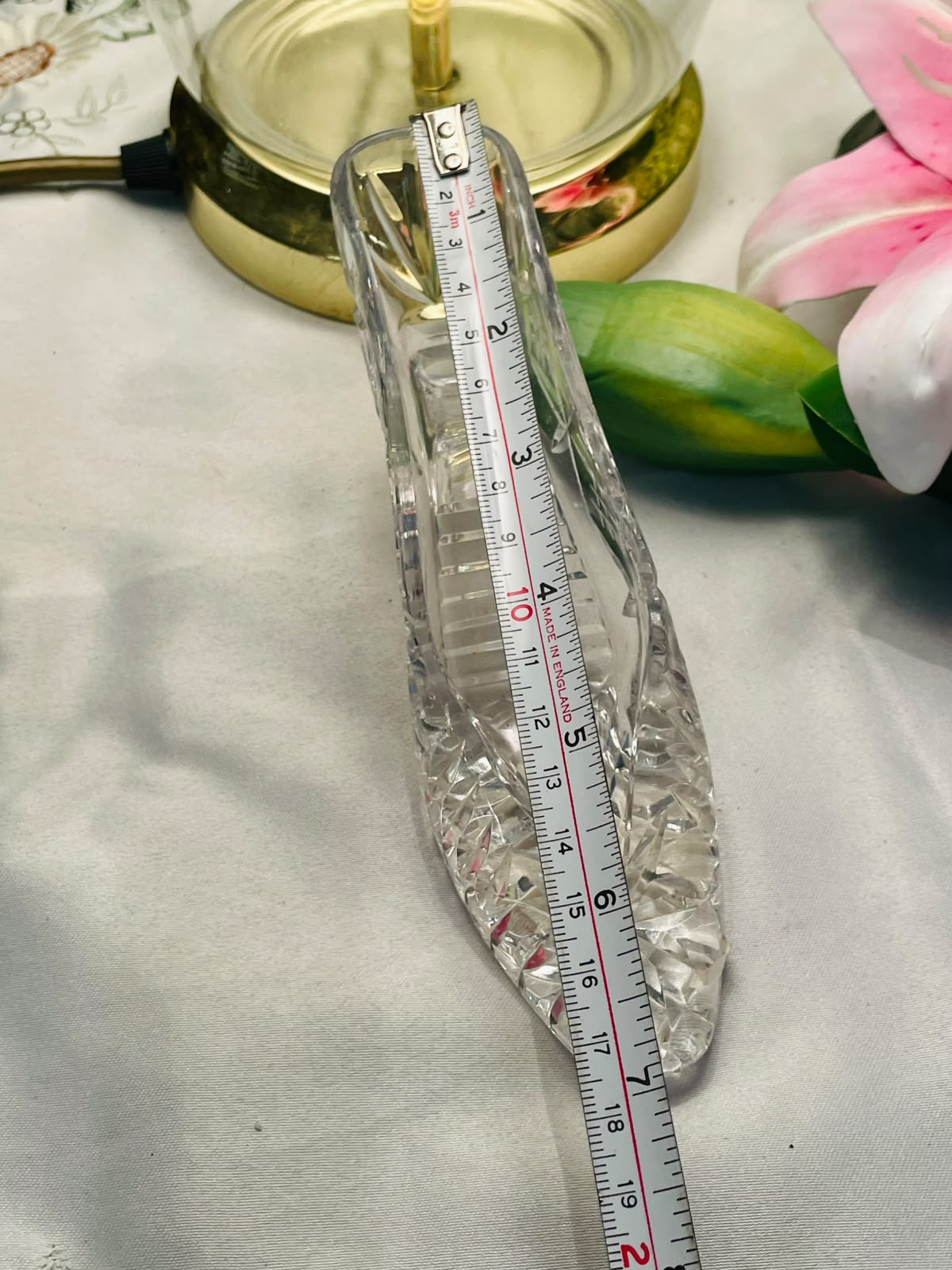 Clear Crystal High Heel Shoe Decor 7.5"