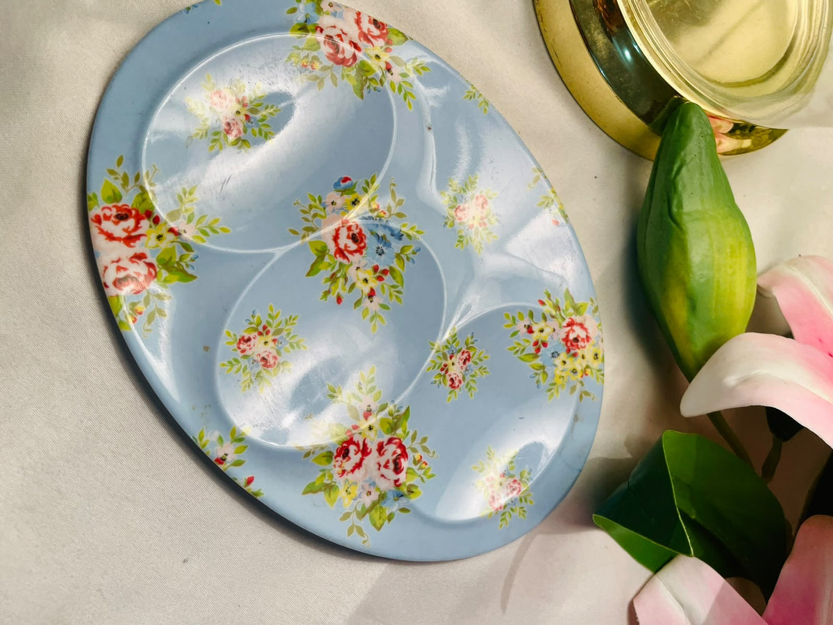Vintage Blue floral Spoon Rest Melamine Approx. 7 in