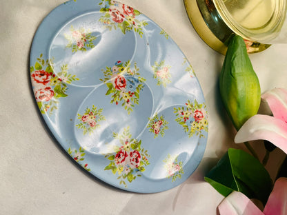 Vintage Blue floral Spoon Rest Melamine Approx. 7 in