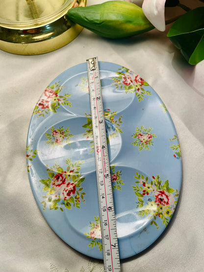 Vintage Blue floral Spoon Rest Melamine Approx. 7 in