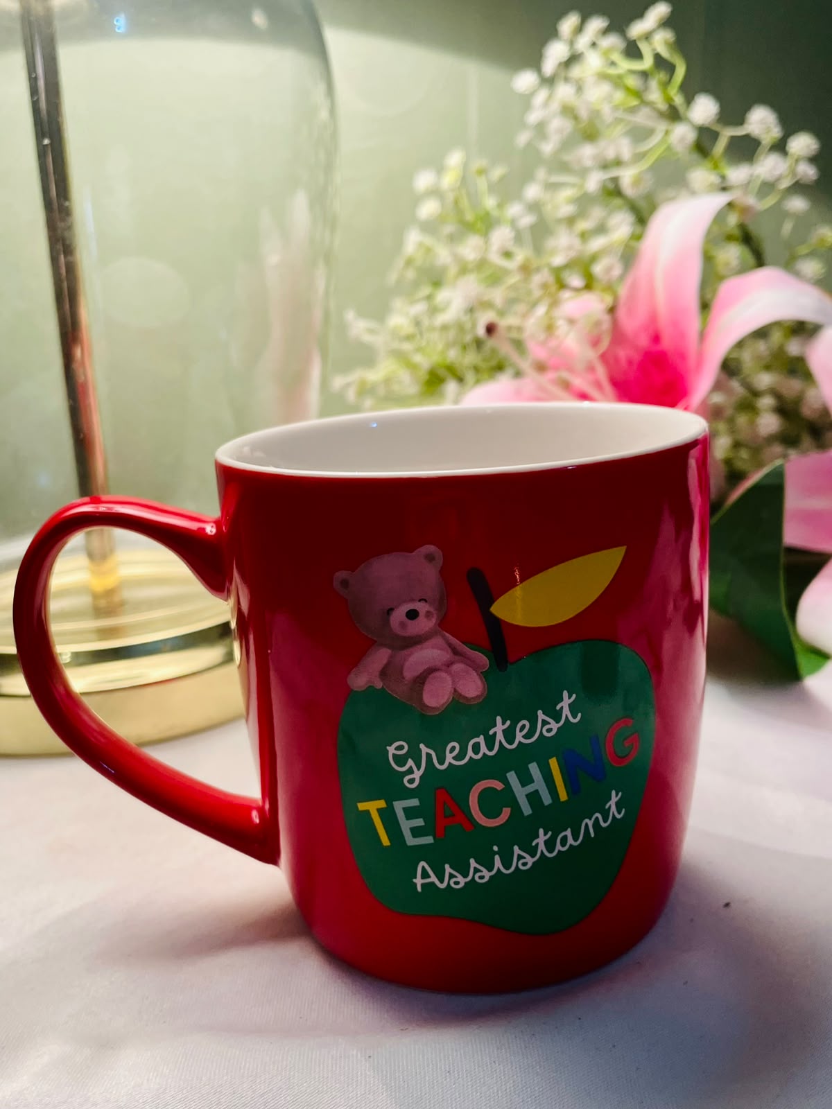 Vintage Red Teaching Assistant Mug, Approx. 4 in