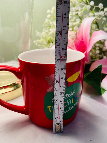 Vintage Red Teaching Assistant Mug, Approx. 4 in