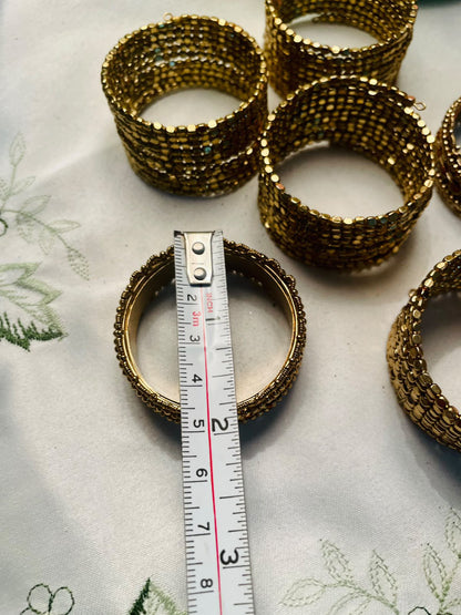 Vintage Gold-Tone Napkin Rings Set of 6, Approx. 2 in
