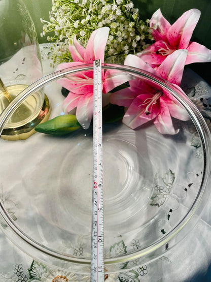 Vintage Clear Crystal Serving Bowl, Approx. 10.5 in