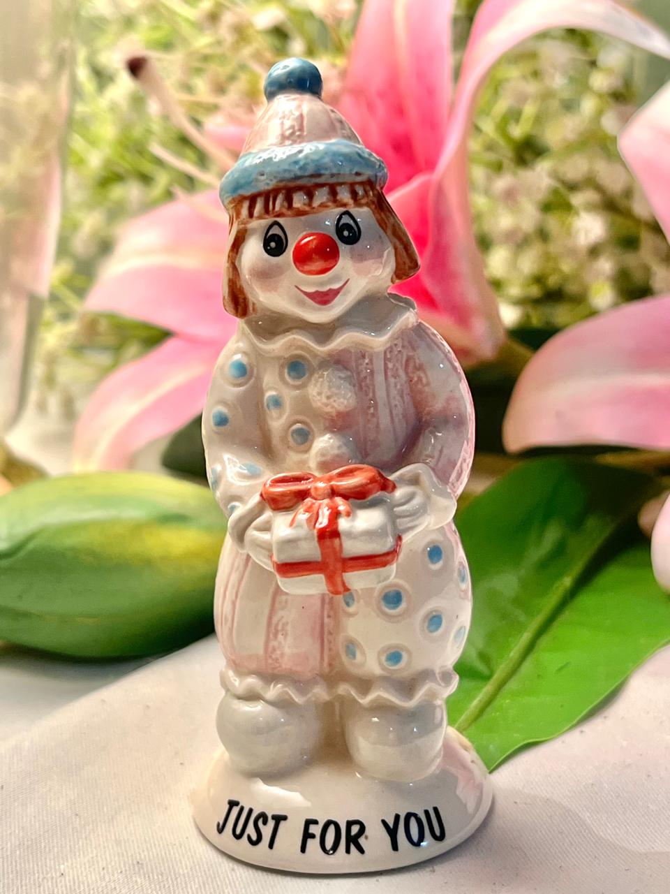 Vintage Clown Gift Figurine “Just For You,” Approx. 4.5 in