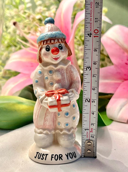 Vintage Clown Gift Figurine “Just For You,” Approx. 4.5 in