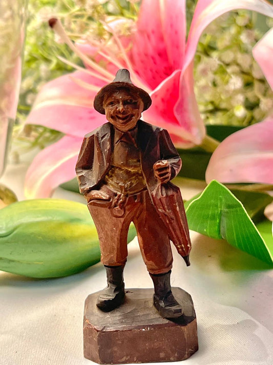 Vintage Gentleman with Umbrella Figurine, Approx. 4 in