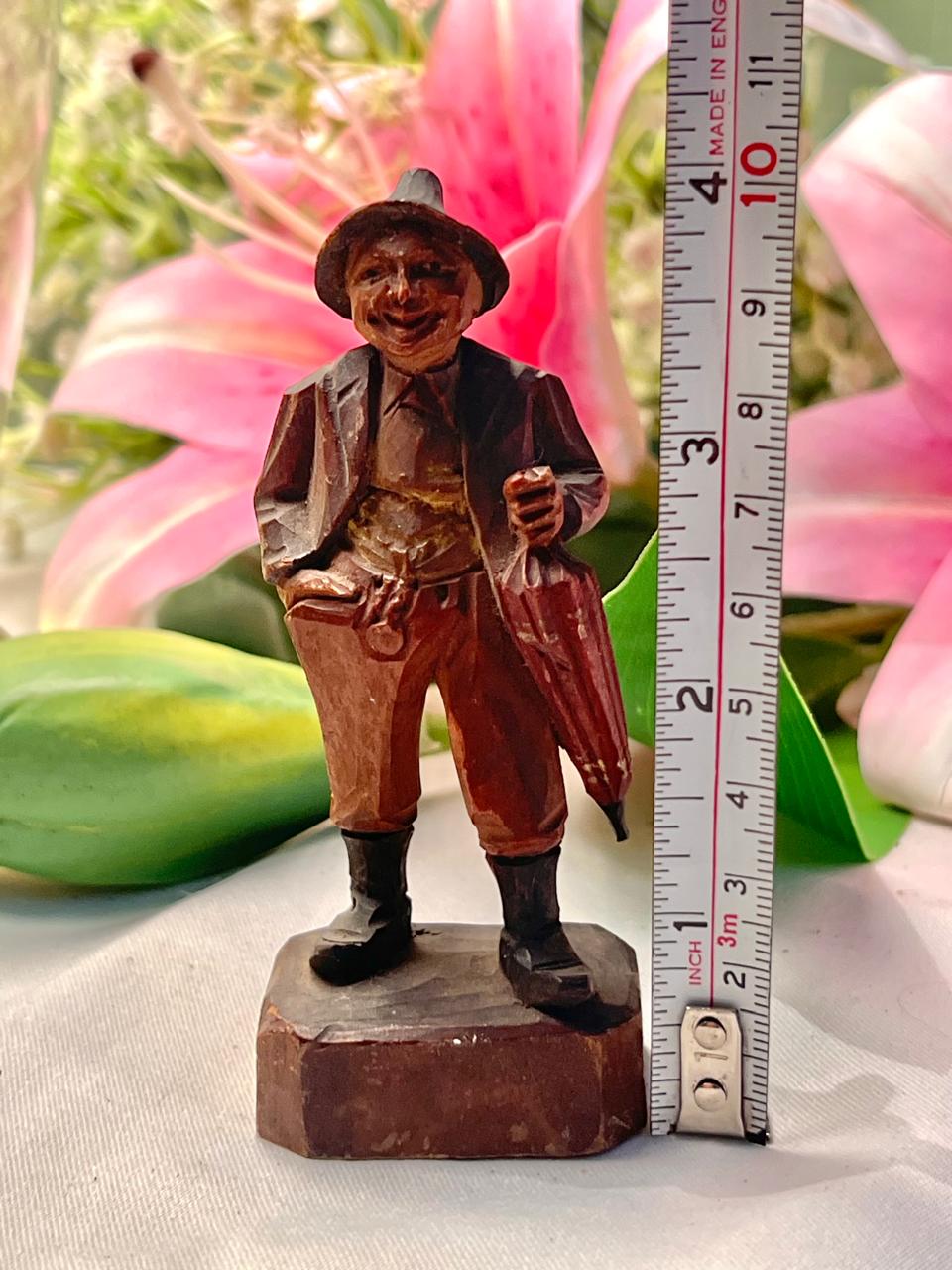 Vintage Gentleman with Umbrella Figurine, Approx. 4 in