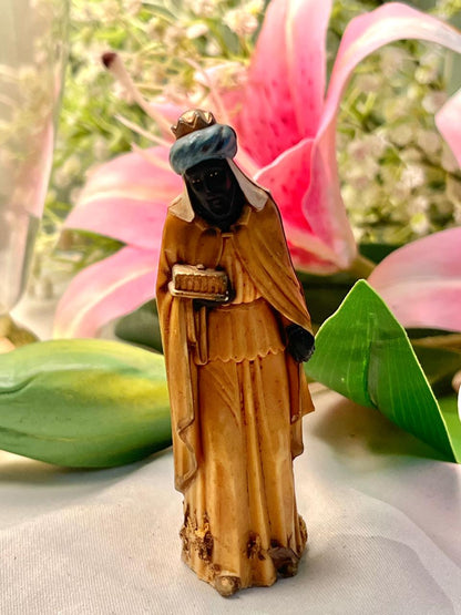Vintage Wise Man Figurine with Gift, Approx. 4 in